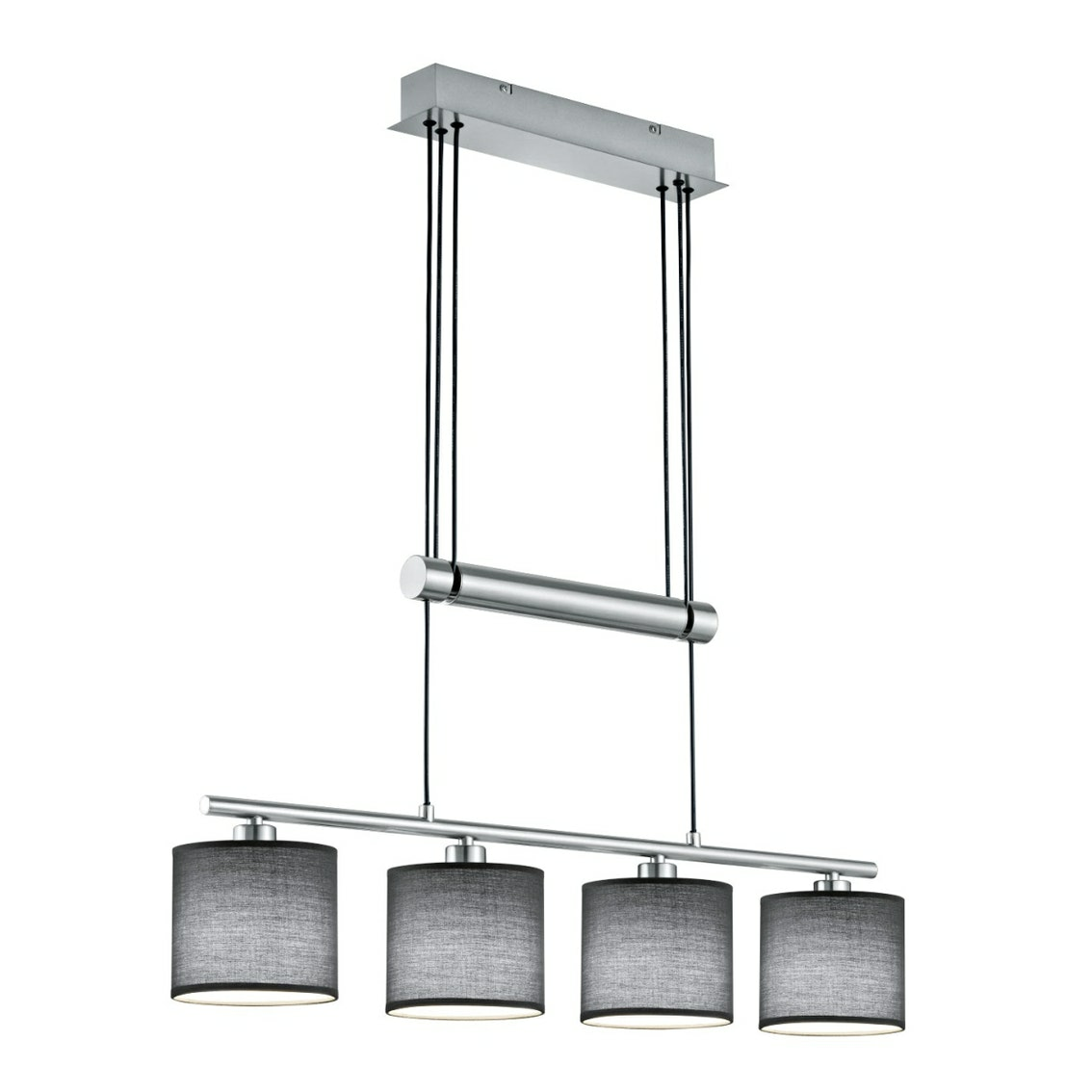 Trio Lighting Retrofit Pendelleuchte Garda Pendelleuchte 4 Flg Nickelfarbig Grau B-Ware - 4017807336955