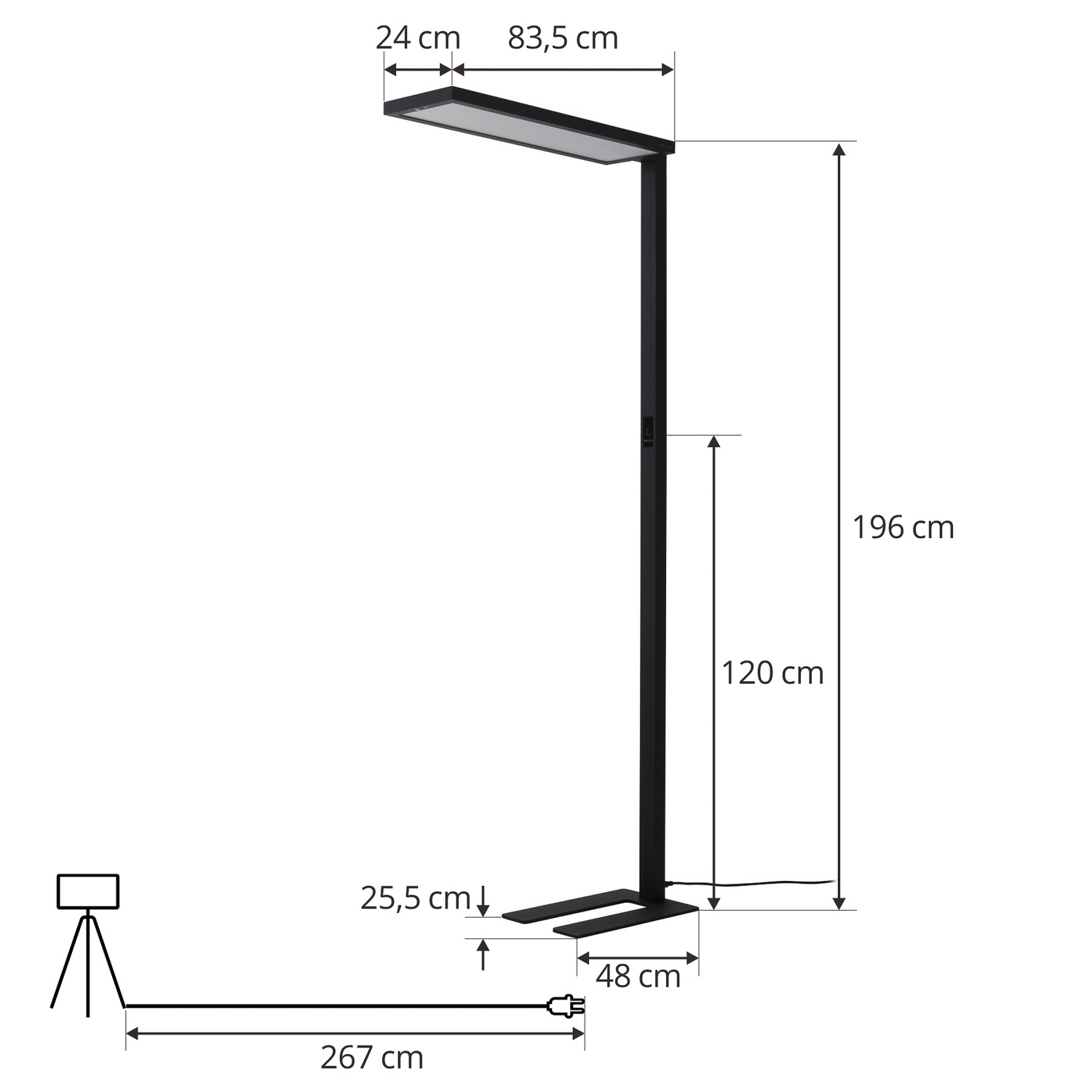 B-Ware Arcchio Stehleuchte Finix LED schwarz 100W dimmbar Stehlampe Büro Arbeitszimmer