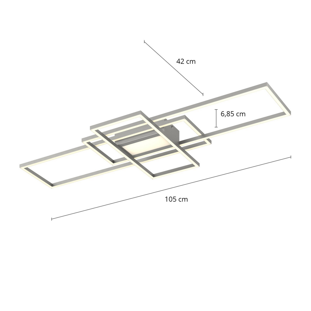 Lindby Mairin LED-Deckenlampe Wohnzimmerleuchte Deckenlampe Lampe LED nickel