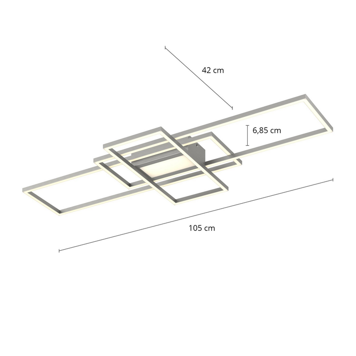 Lindby Mairin LED-Deckenlampe Wohnzimmerleuchte Deckenlampe Lampe LED nickel