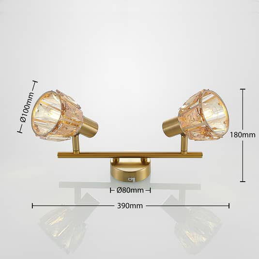 B-Ware Lindby Kosta Deckenlampe Lampe Deckenlampe Wohnzimmerlampe 2 Flammig Messing