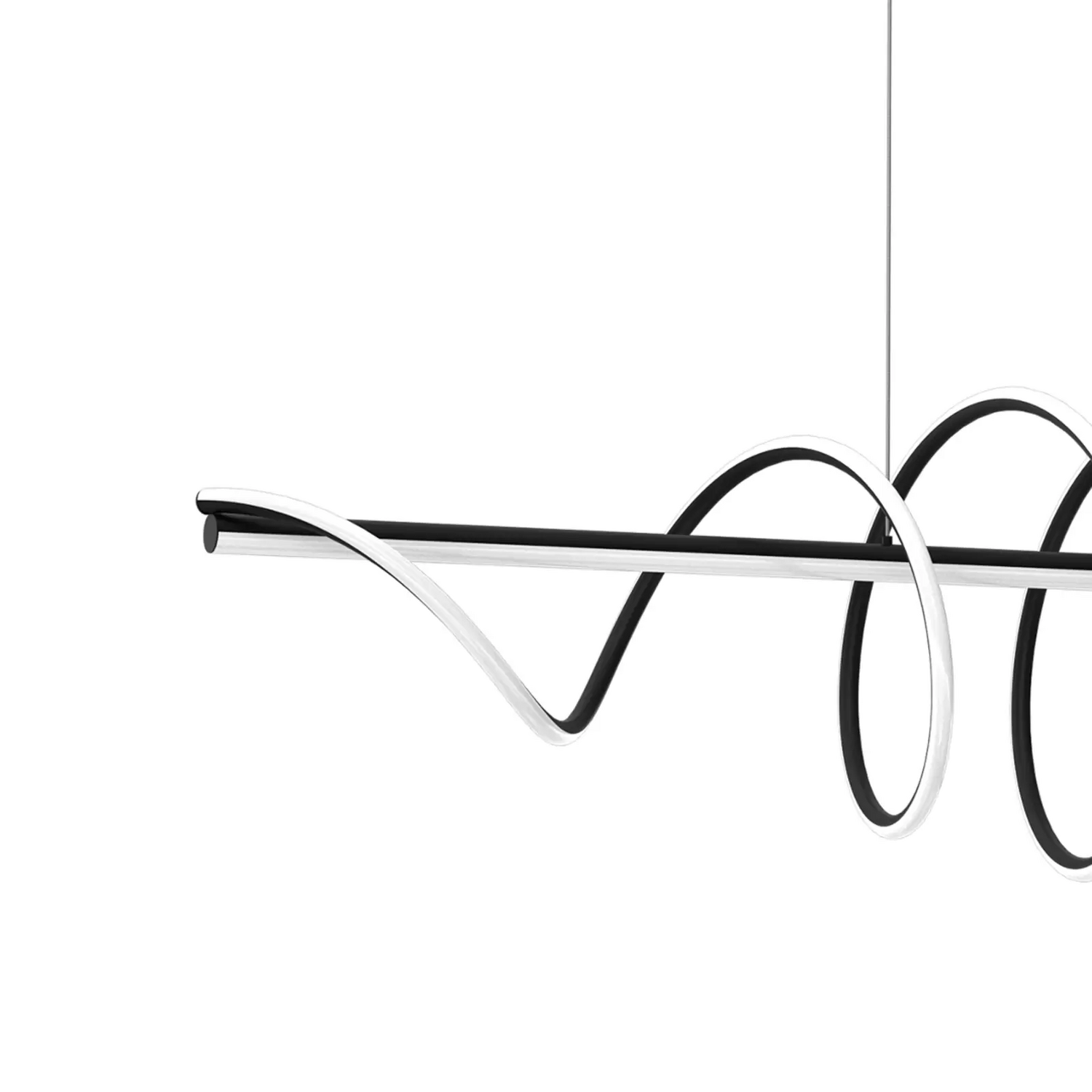 B-Ware Led Hängelampe Pendelleuchte Leuchte Kunststoff Metall Schwarz Twist 110 Cm218