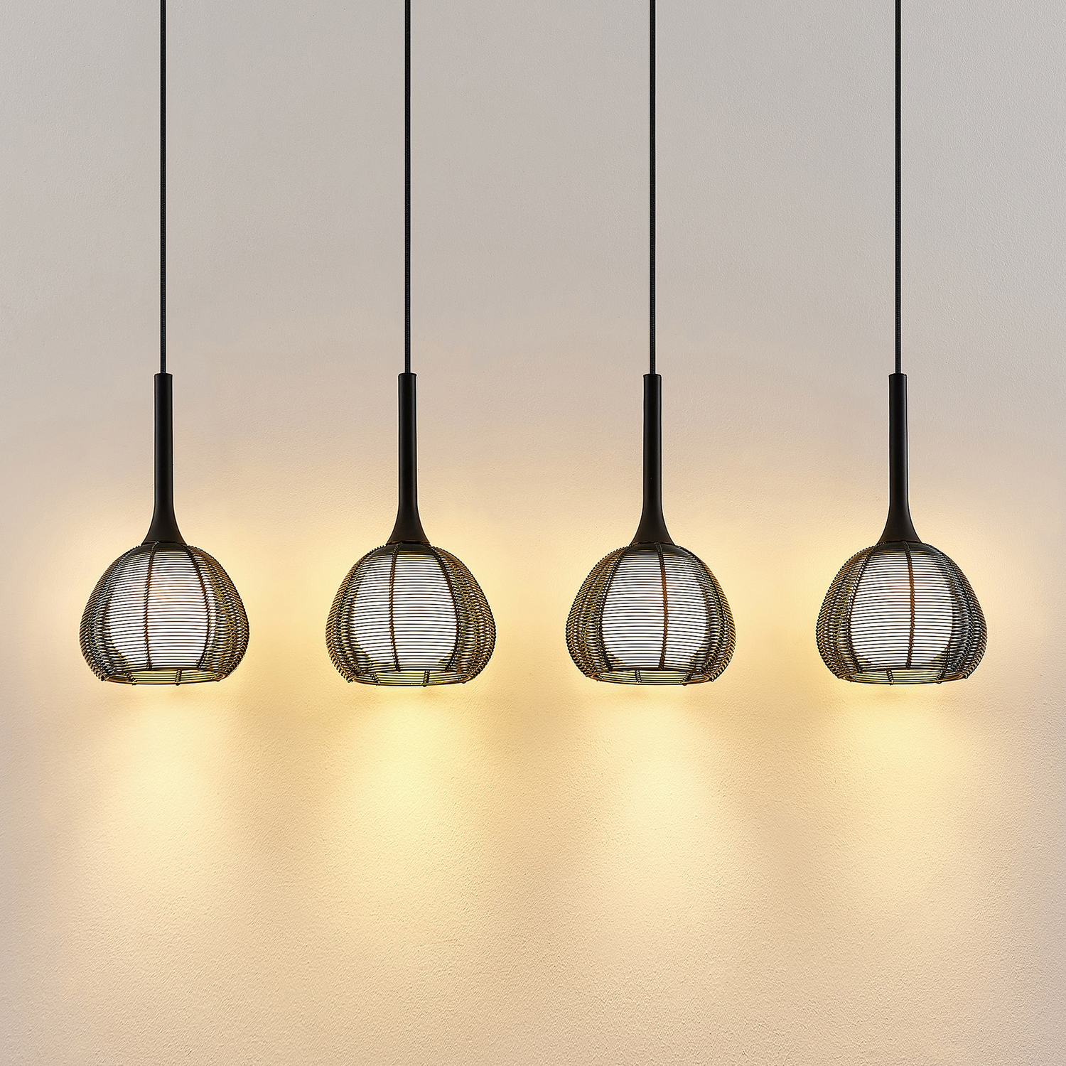 Lucande Tetira Hängeleuchte Hängeleuchte Lampe Leuchte Esstisch 4fl Lang Schw345 B-Ware - 4251096598759