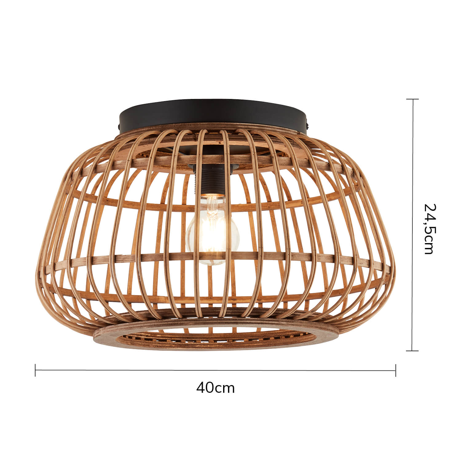 mokebo Deckenlampe Die Natürliche Deckenlampe Holzlampe Lampe 40x24,5 cm Holz - 4260669189201