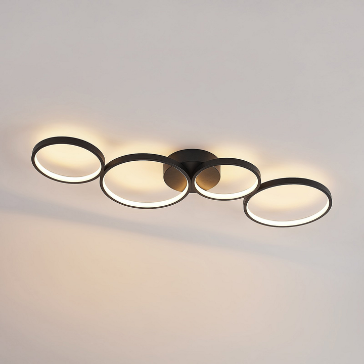 Lindby Evengeline LED-Deckenlampe Deckenlampe Lampe Leuchte 35 W Alu schwarz