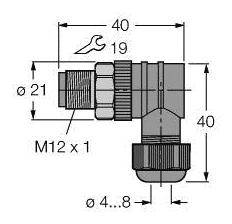 Turck 6914539 Sensor /Aktor Steckverbinder Steckverbinder M12 Unkonfektioniert B-Ware - 4047101510867