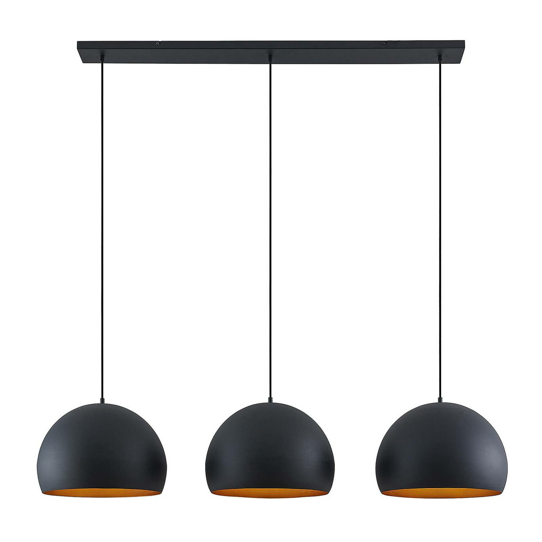 Lindby Tarjei Pendelleuchte Hängeleuchte Deckenlampe Leuchte 146cm schwarz-gold