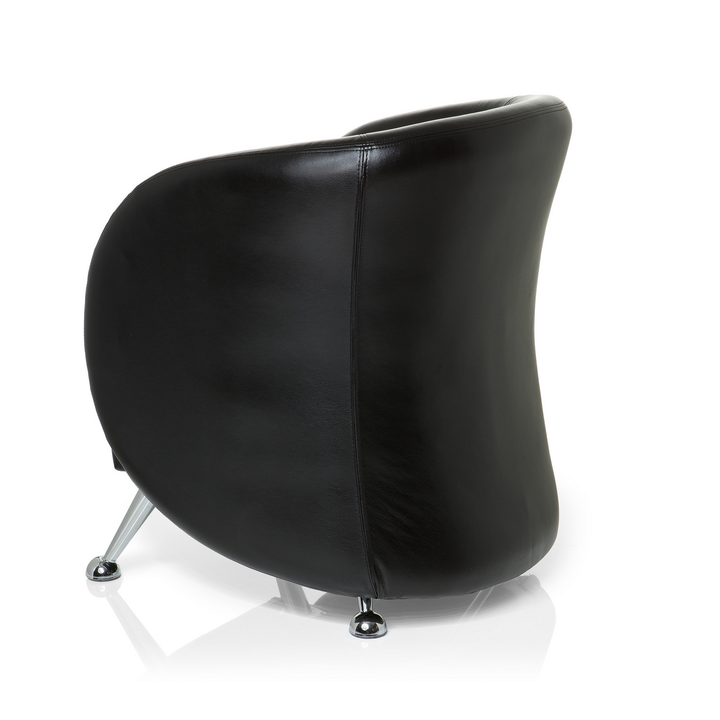 Hjh Office Loungesessel Clubsessel Sessel Kunstleder Schwarz Armlehne Standfuß B-Ware