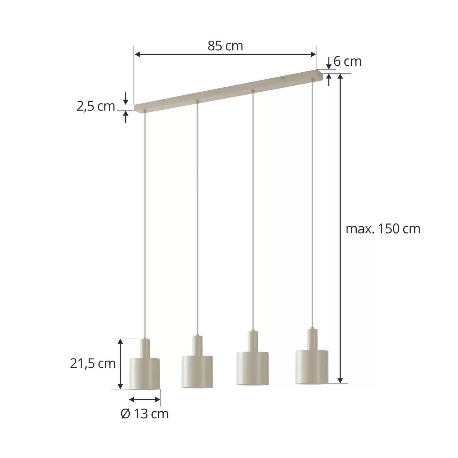 B-Ware Lindby Hängeleuchte Ovelia Beige 4 Flg. Deckenleuchte Hängelampe Deckenlampe