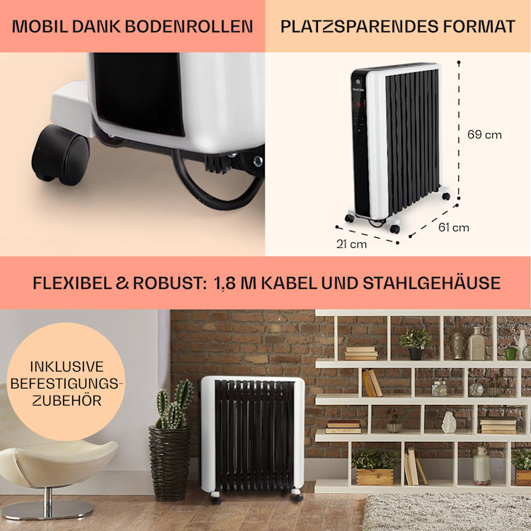 Klarstein Thermaxx 2500 Ölradiator Elektroheizung Mobile Heizung DEFEKTWARE