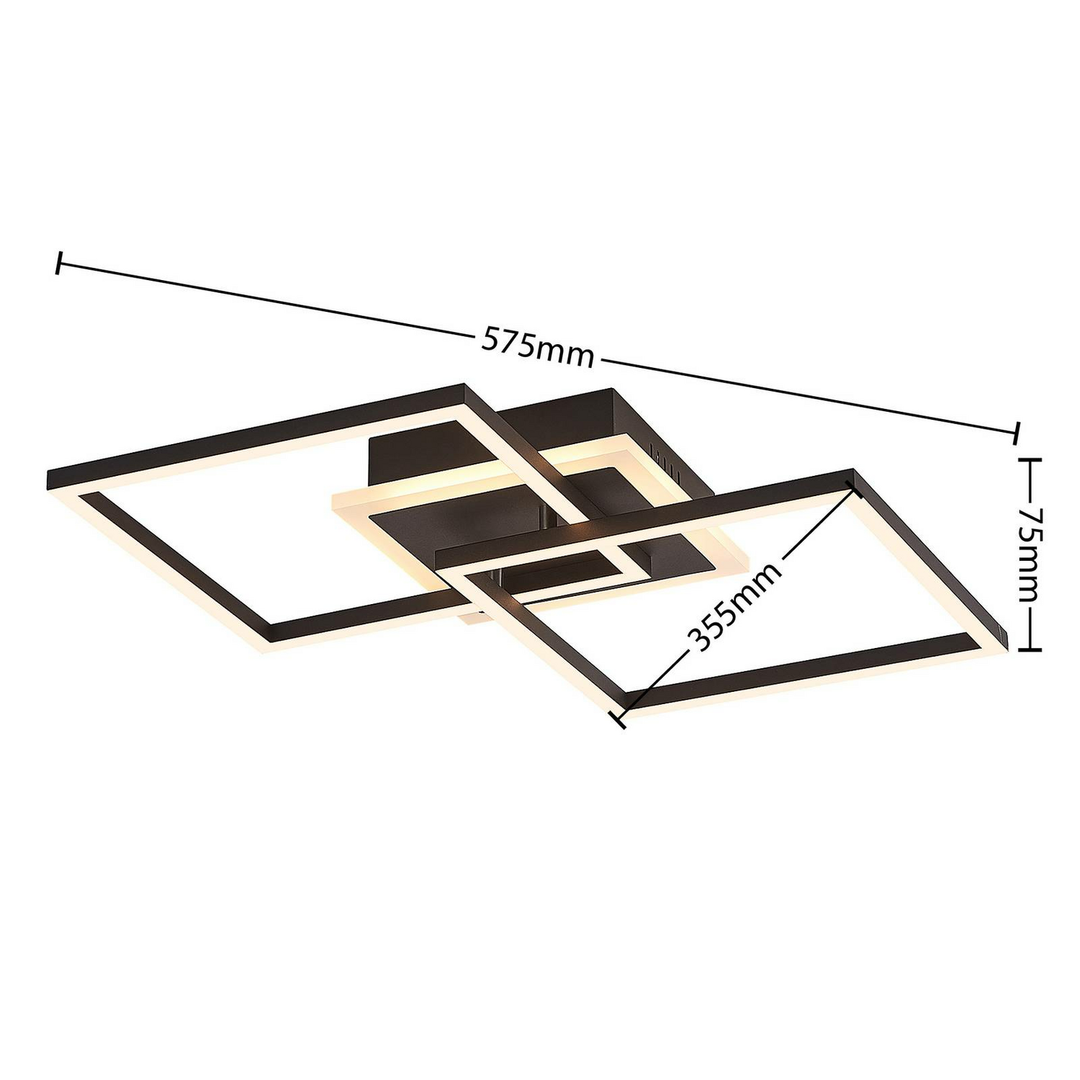 Lindby LED-Deckenlampe Fjardo CCT Quadrate Deckenlampe Lampe Leuchte schwarz686