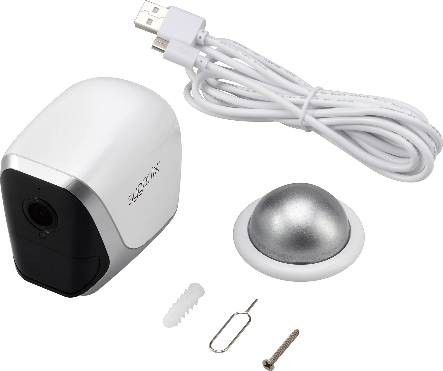 B-Ware Sygonix Sy 4452324 Wlan Ip überwachungskamera Kamera 1920 X 1080 Pixel Weiß Cam
