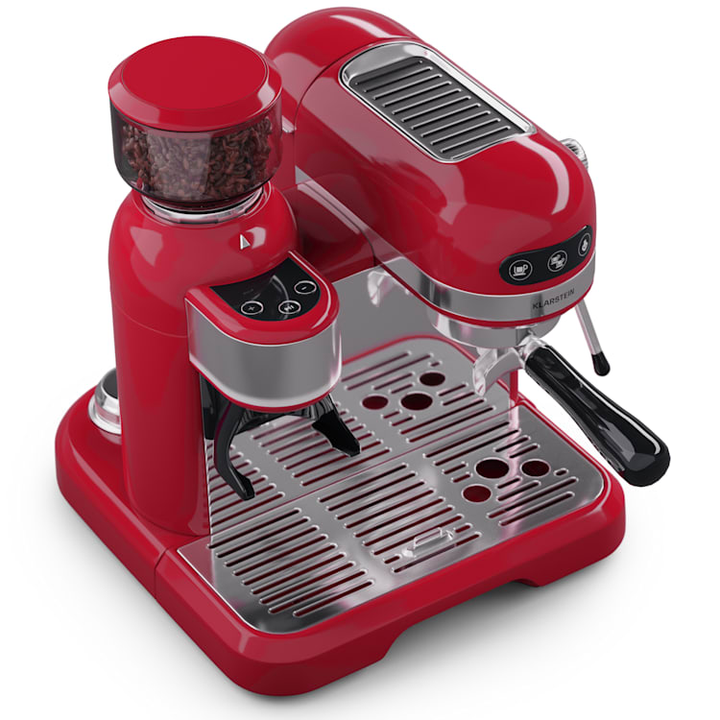 Klarstein Bella Café Kaffeemaschine Mühle Espressomaschine mit Mahlwerk Kaffee