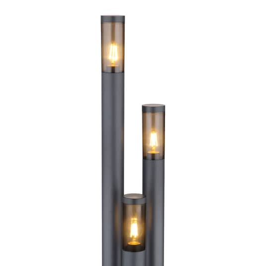 B-Ware Globo Mastleuchte Boston Gartenlampe Außenleuchte Leuchte 3 Flammig Anthrazit60