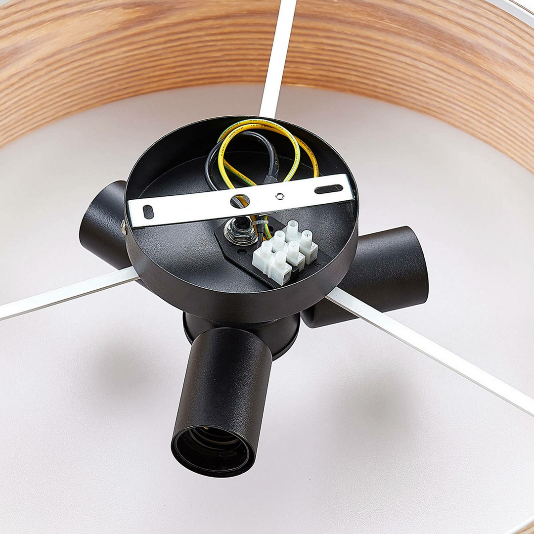 Lindby Holz Deckenlampe Dominic Deckenlampe Lampe Leuchte E27 3 Flm Runde Form B-Ware