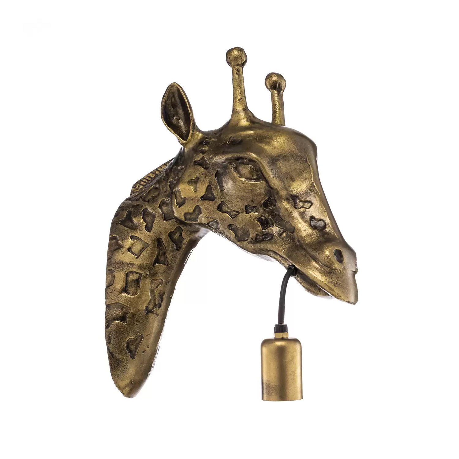 Applique murale Lindby Nirvathia Giraffe, lampe murale en métal couleur laiton, luminaire