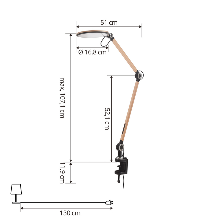 Lindby LED-Klemmleuchte Nyxaris gold Metall CCT 52 cm Lampe Leuchte Leselampe