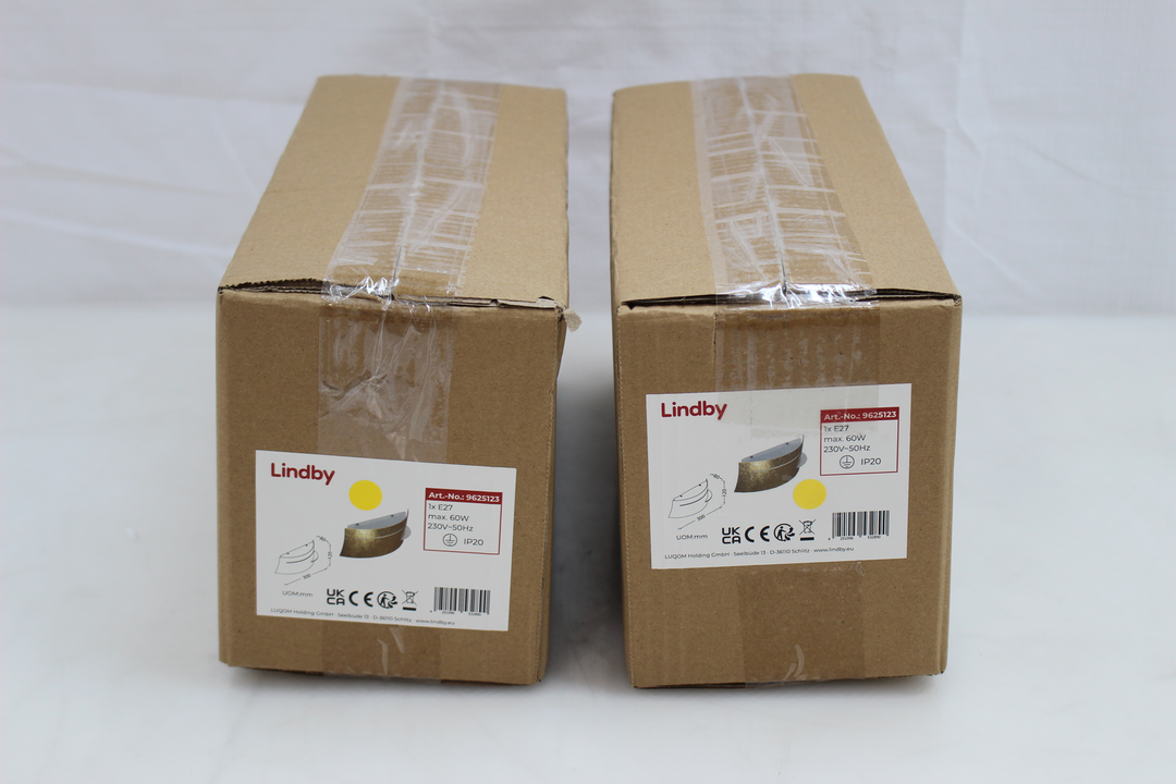 Lindby LED-Wandleuchte Keyron in Gold Leuchte Lampe Wandleuchte Licht 2 STÜCK