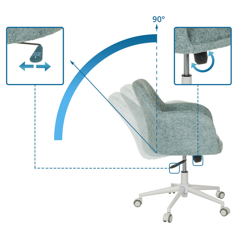 hjh LIVING Bürostuhl Drehstuhl SOLAO HOME Bouclé Stoff mint Büromöbel Möbel828 - 4064323038917