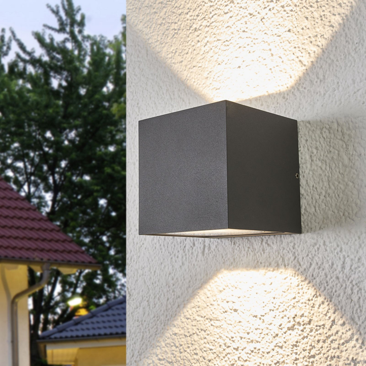 Lucande Merjem Led Wandleuchte Wandlampe Außenlampe Wandleuchte Lampe Dunkelgrau B-Ware