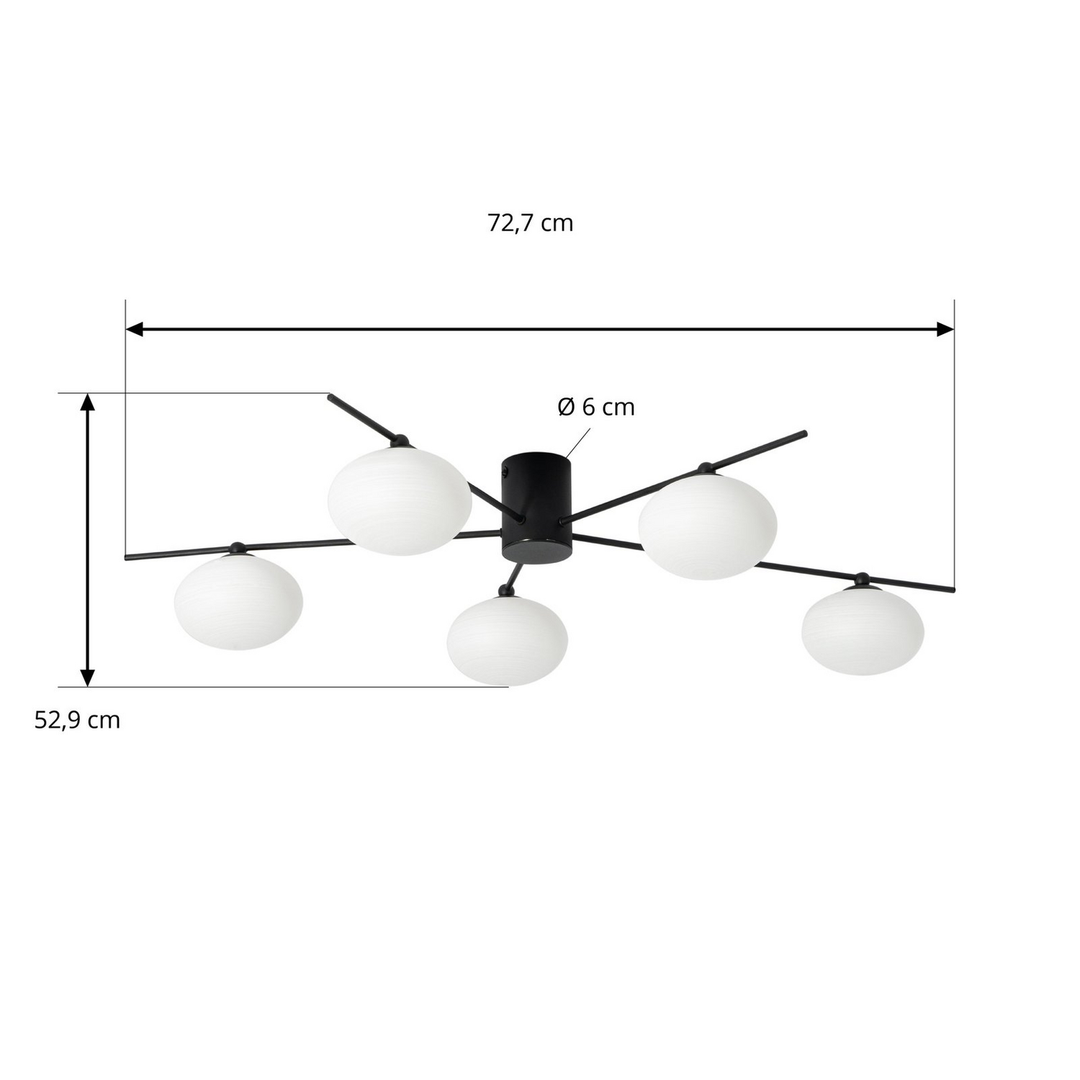 Lindby Deckenleuchte Valisa schwarz 5-flammig Deckenlampe Lampe Leuchte Spot