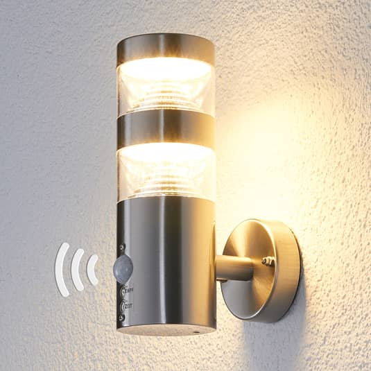 B-Ware Lindby Led Edelstahl Außenwandleuchte Lanea Wandleuchte Lampe 8,1 W Gerade Sensor