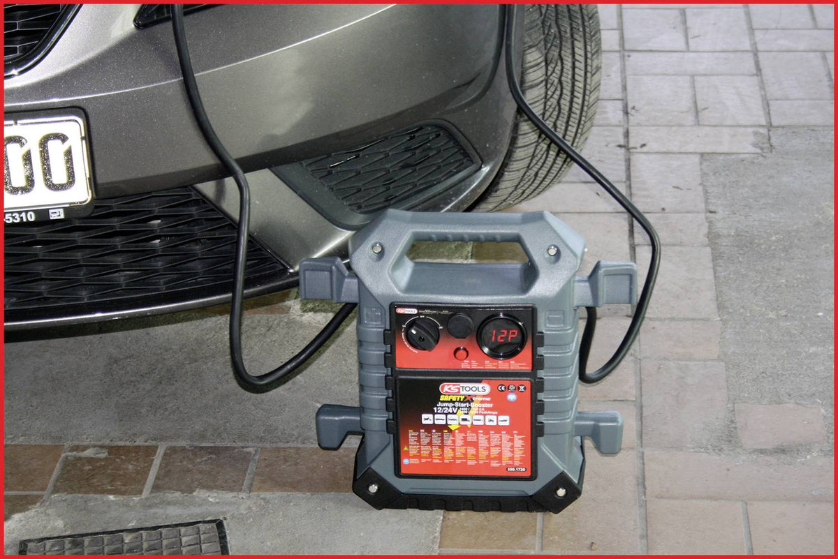 KS Tools 12 V + 24 V Batterie-Booster, mobiles Starthilfegerät 1400 A - 4042146413173