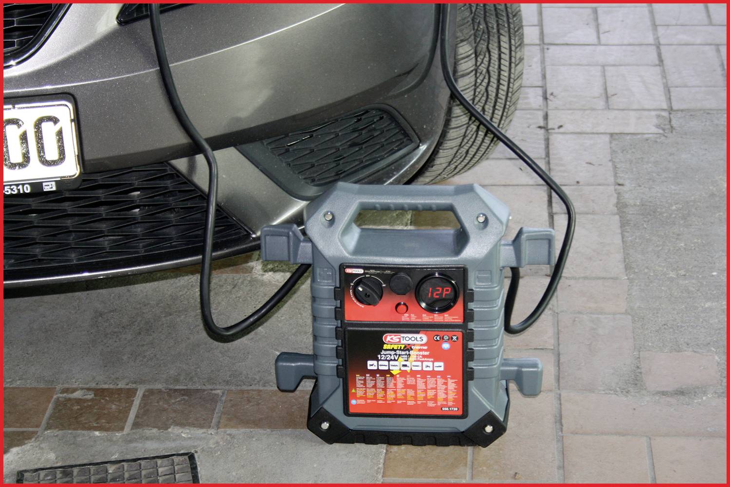 KS Tools 12 V + 24 V Batterie-Booster, mobiles Starthilfegerät 1400 A - 4042146413173