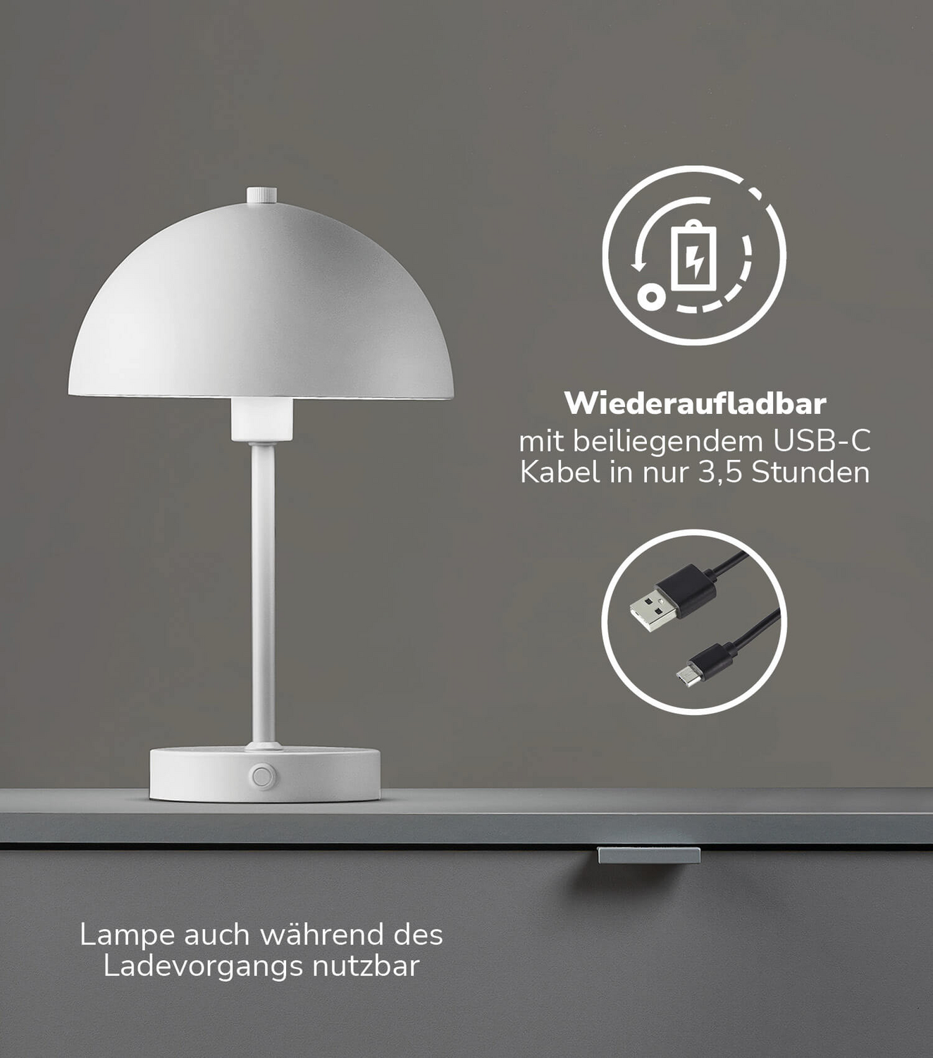 B-Ware Mokebo Led Tischlampe Kabellos, Akku Tischleuchte Dimmbar & Aufladbar Mit Usb423