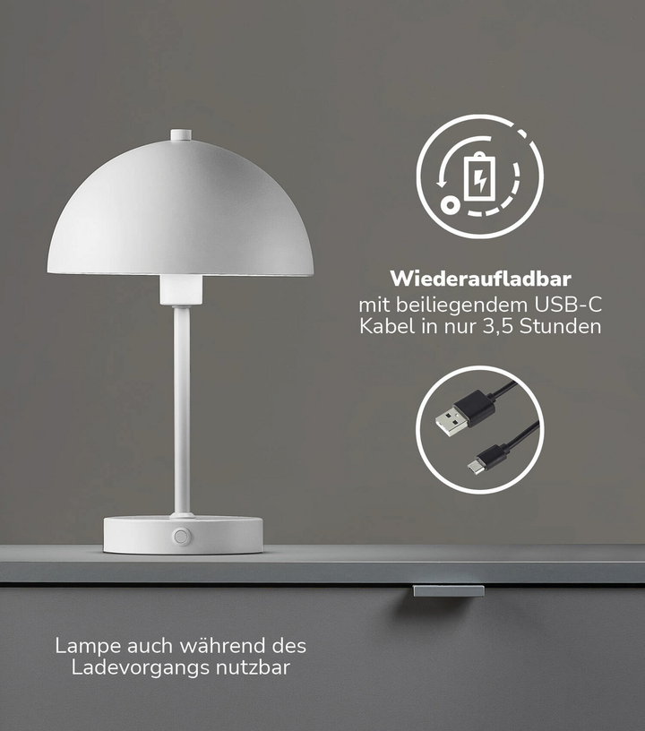 Mokebo Led Tischlampe Kabellos, Akku Tischleuchte Dimmbar & Aufladbar Mit Usb423 B-Ware