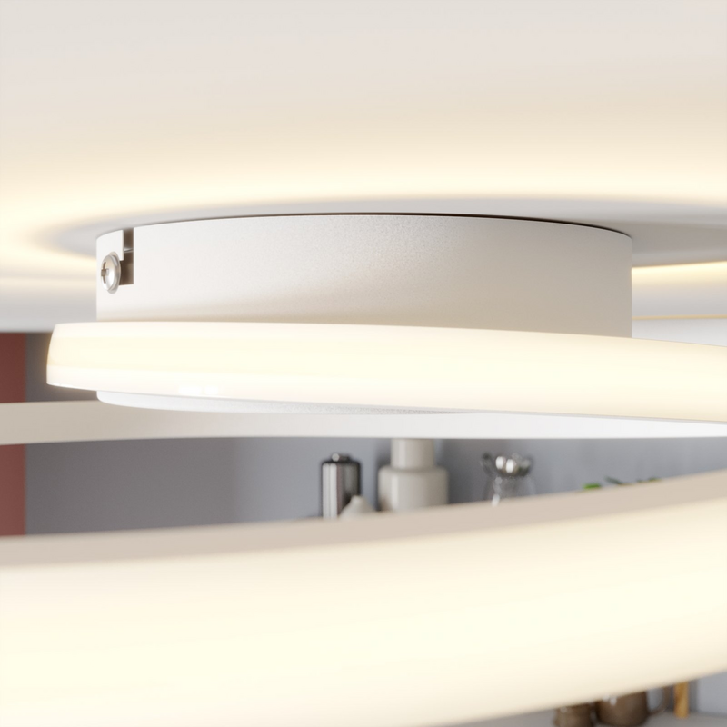 B-Ware Deckenleuchte Deckenlampe Lindby Kyron Led Weiß Matt Rund Aluminium Silikon Dimm