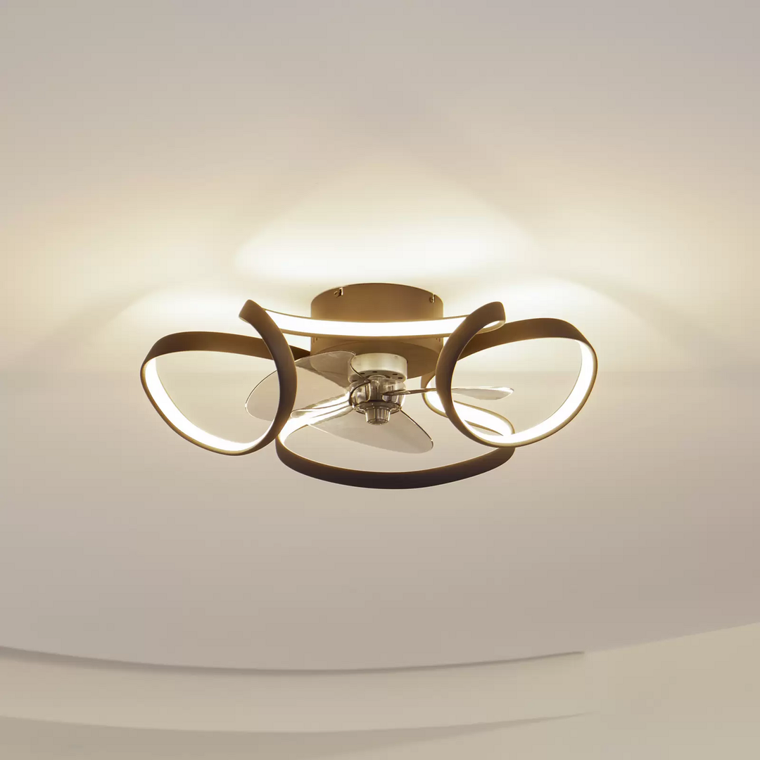Lindby Led Deckenventilator Lomata Deckenventilator Venti Schwarz Leise ø 23 Cm B-Ware