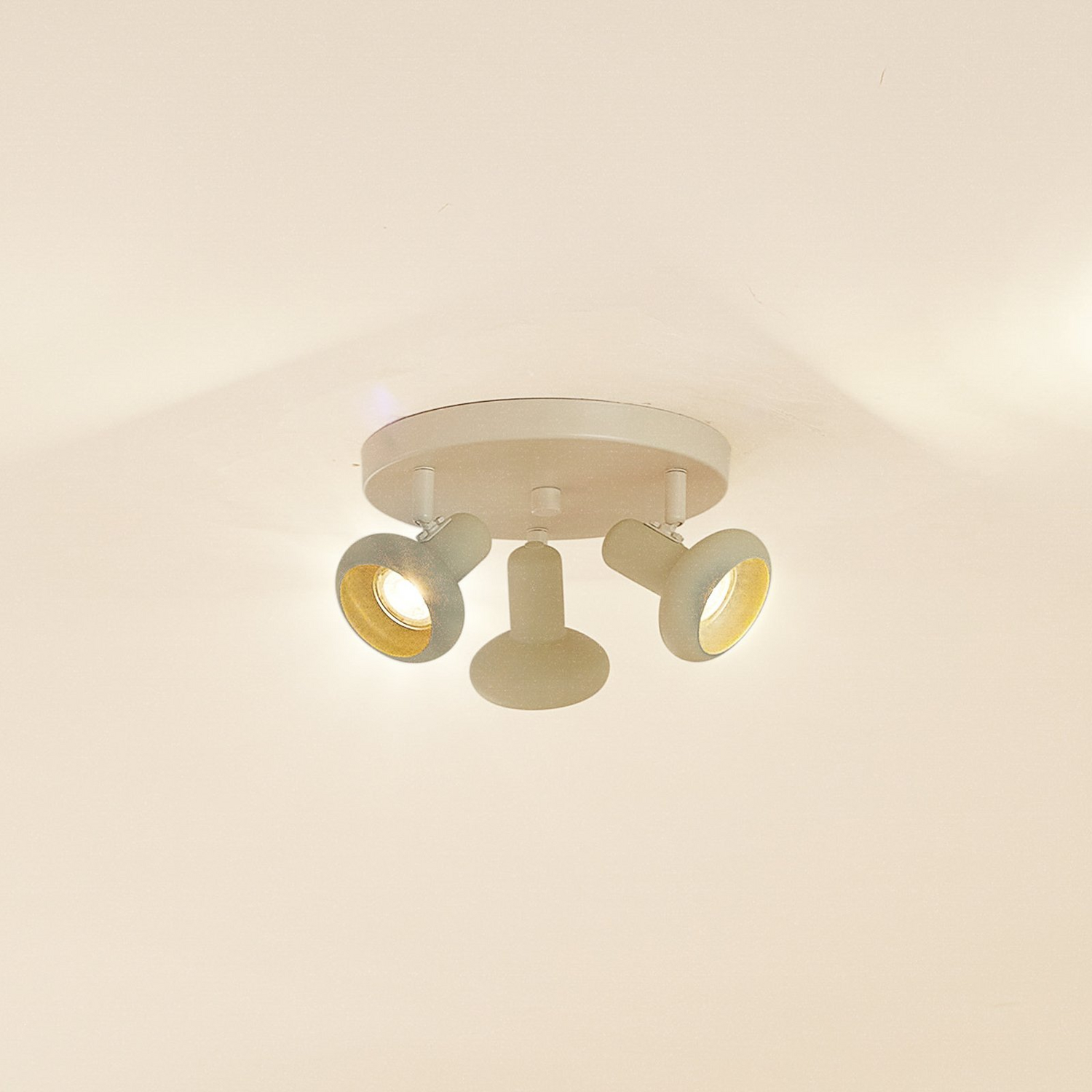 B-Ware Lindby Deckenstrahler Huby Deckenlampe Leuchte 3 Flammig Creme/Hellgrün Eisen267