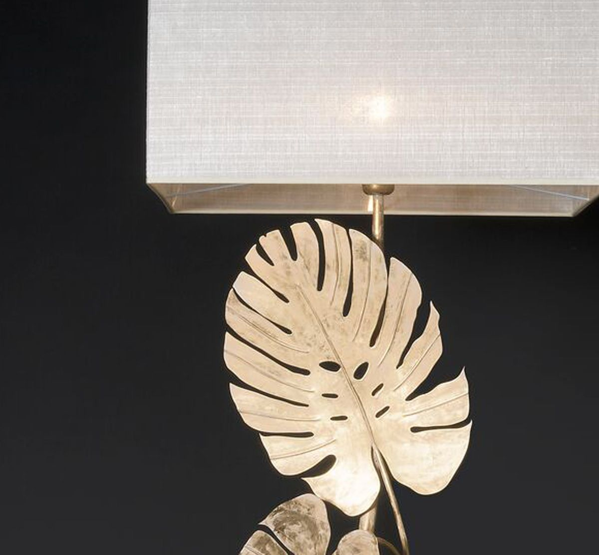 Ferroluce Stehlampe Monstera Deliciosa Standleuchte Leuchte Lampe Blattgold B-Ware - 3532161