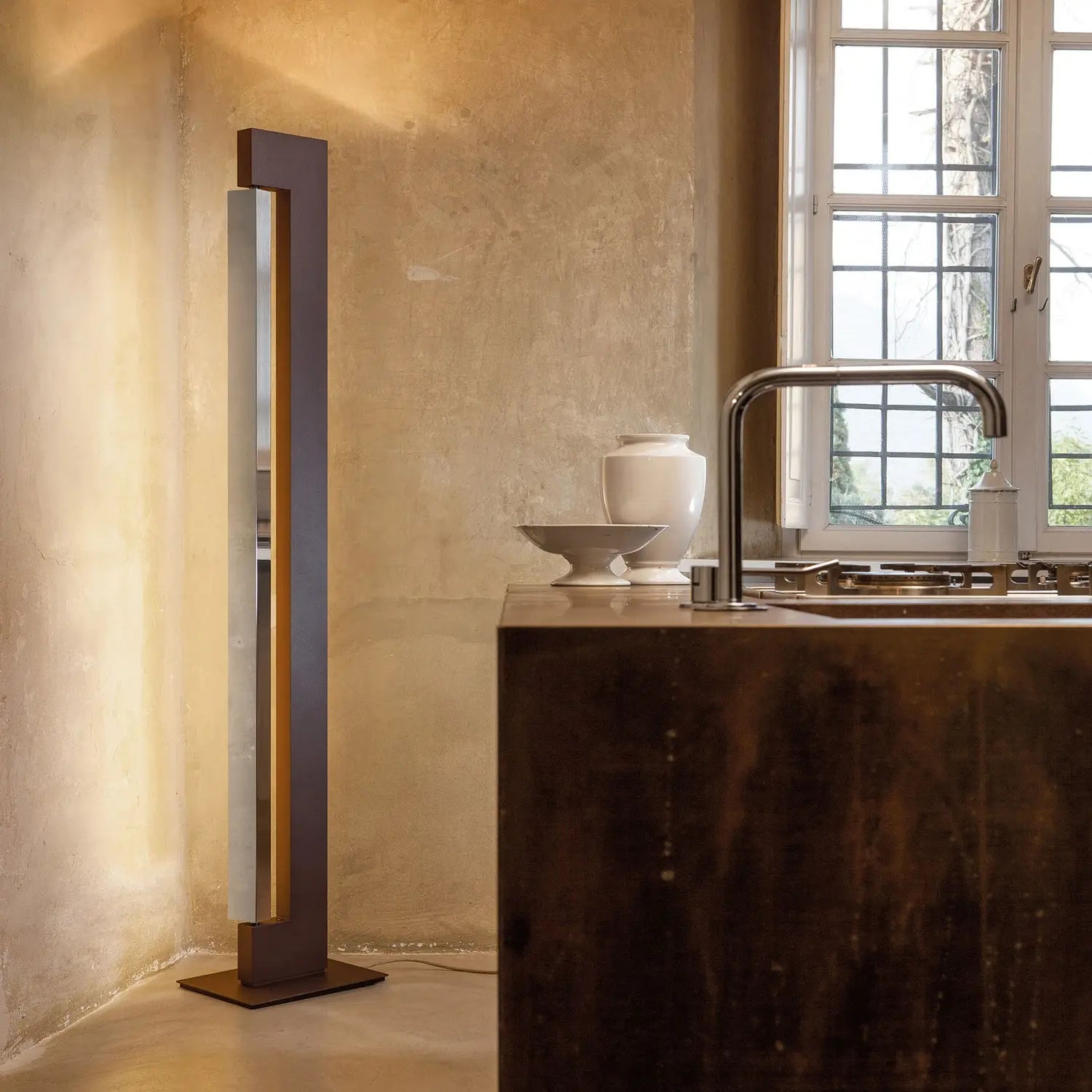 B-Ware Nemo Ara Stehlampe Leuchte Led Dim To Warm Mokka Aluminium Wohnzimmerlampe 178cm - 7024099