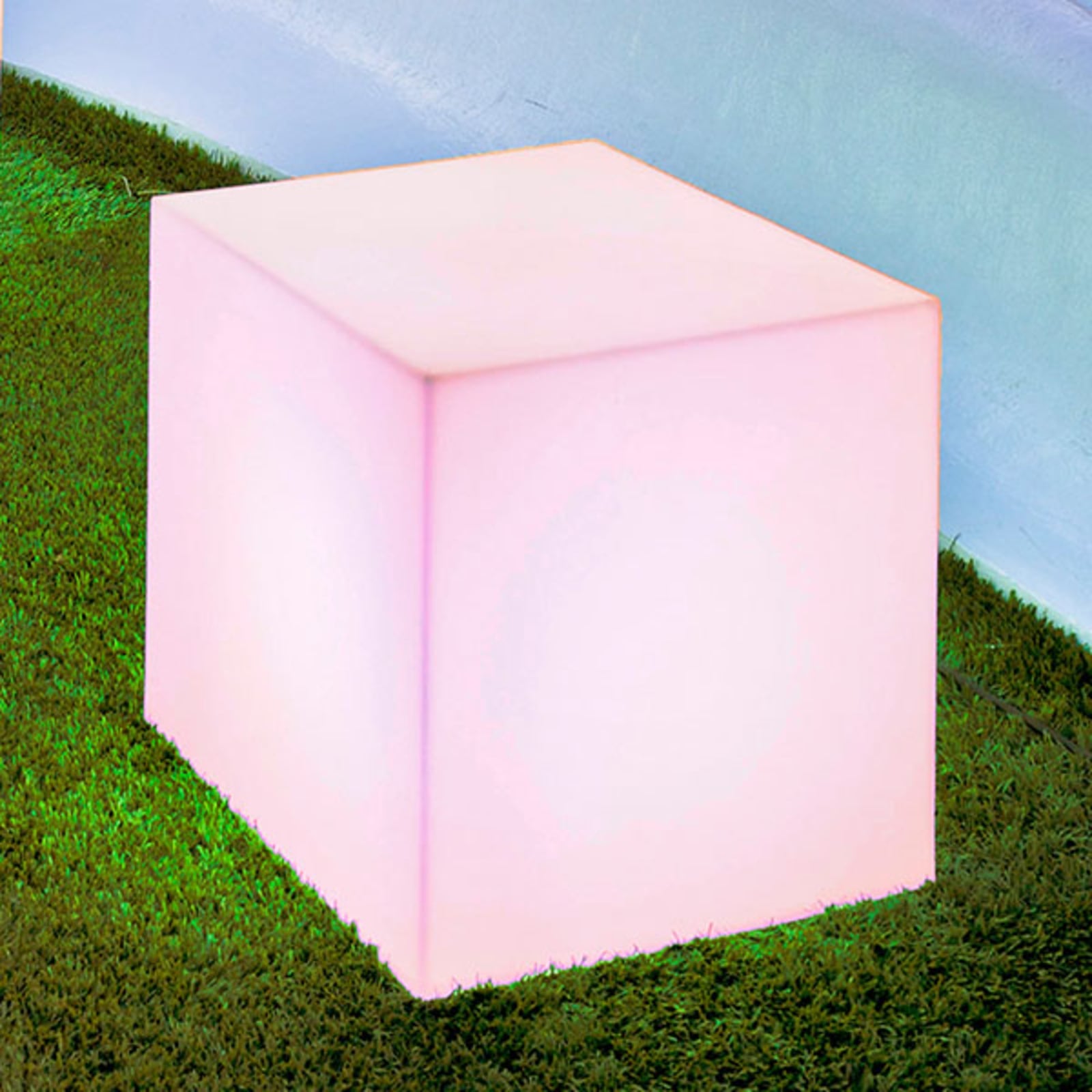 Newgarden Solarleuchte Cuby LED Gartenlampe dimmbar RGB 43cm weiß IP65 600lm - 8436558745483
