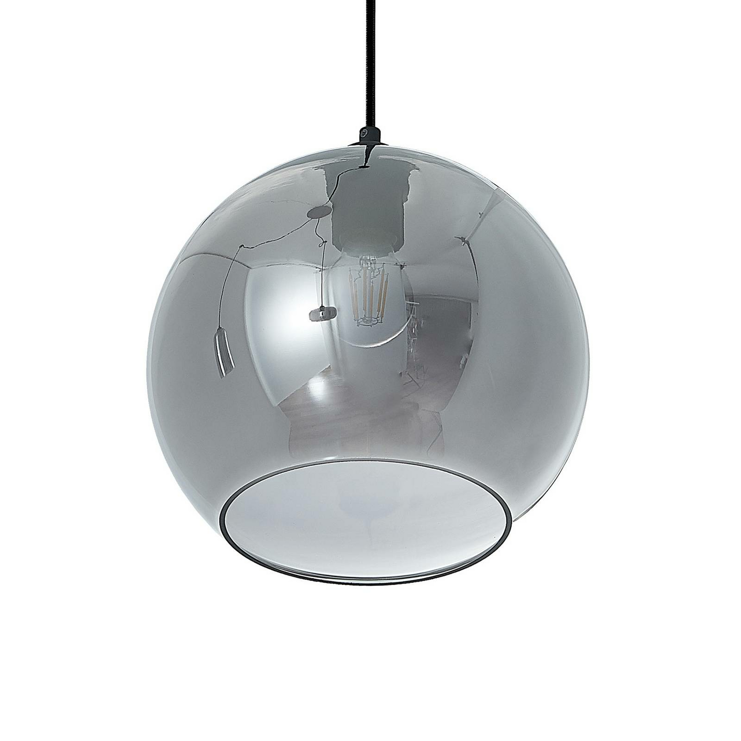 Suspension Lucande Zyli, lampe suspendue, plafonnier, trois lumières, fumée, 159