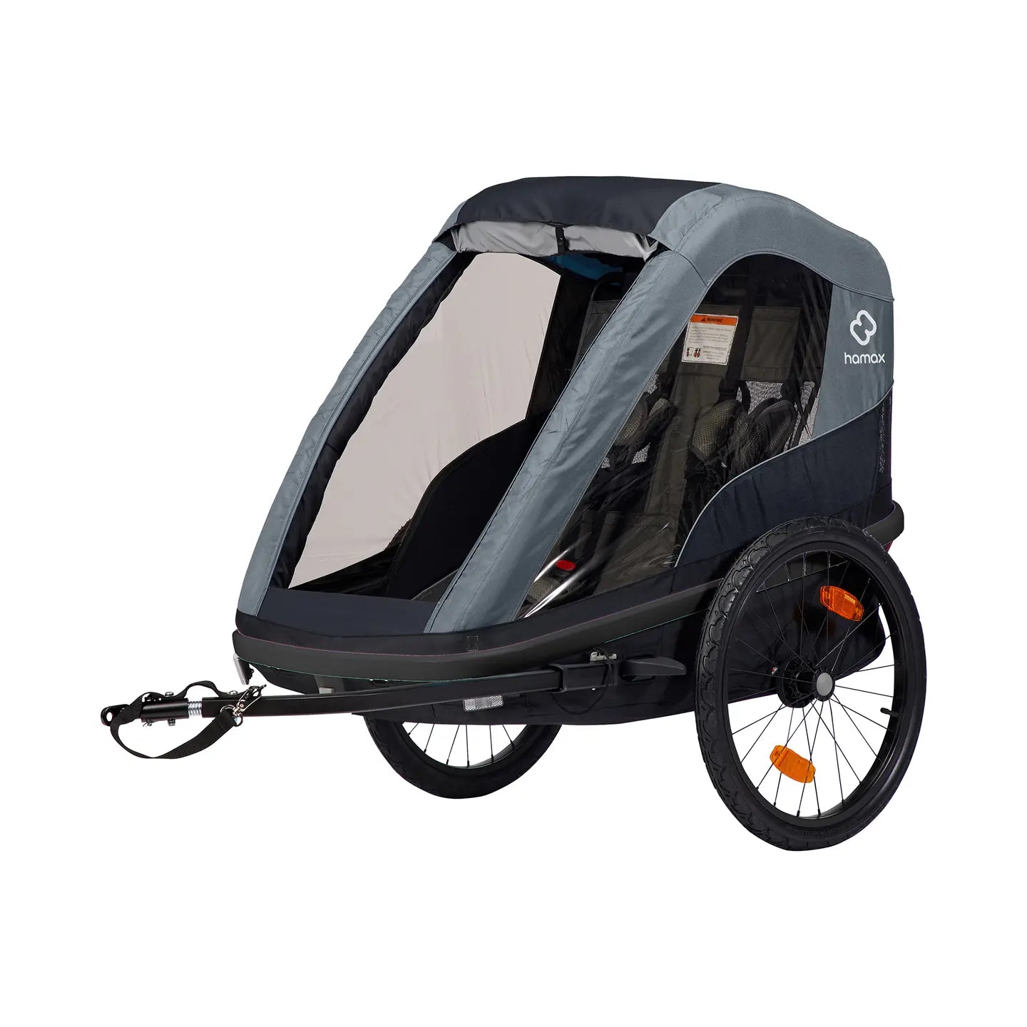 B-Ware Hamax Avenida Zweisitzer Fahrradanhänger Kindertransporter Blau Schwarz - 7029774000965