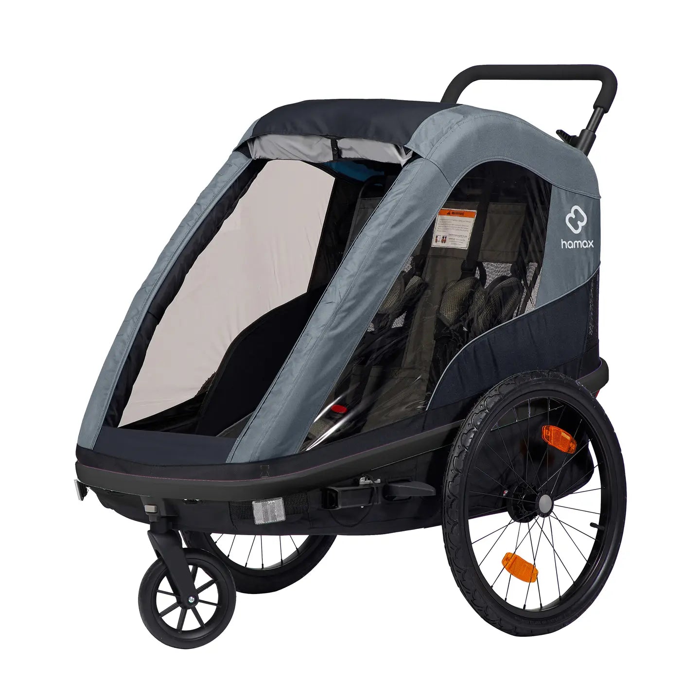 B-Ware Hamax Avenida Zweisitzer Fahrradanhänger Kindertransporter Blau Schwarz - 7029774000965