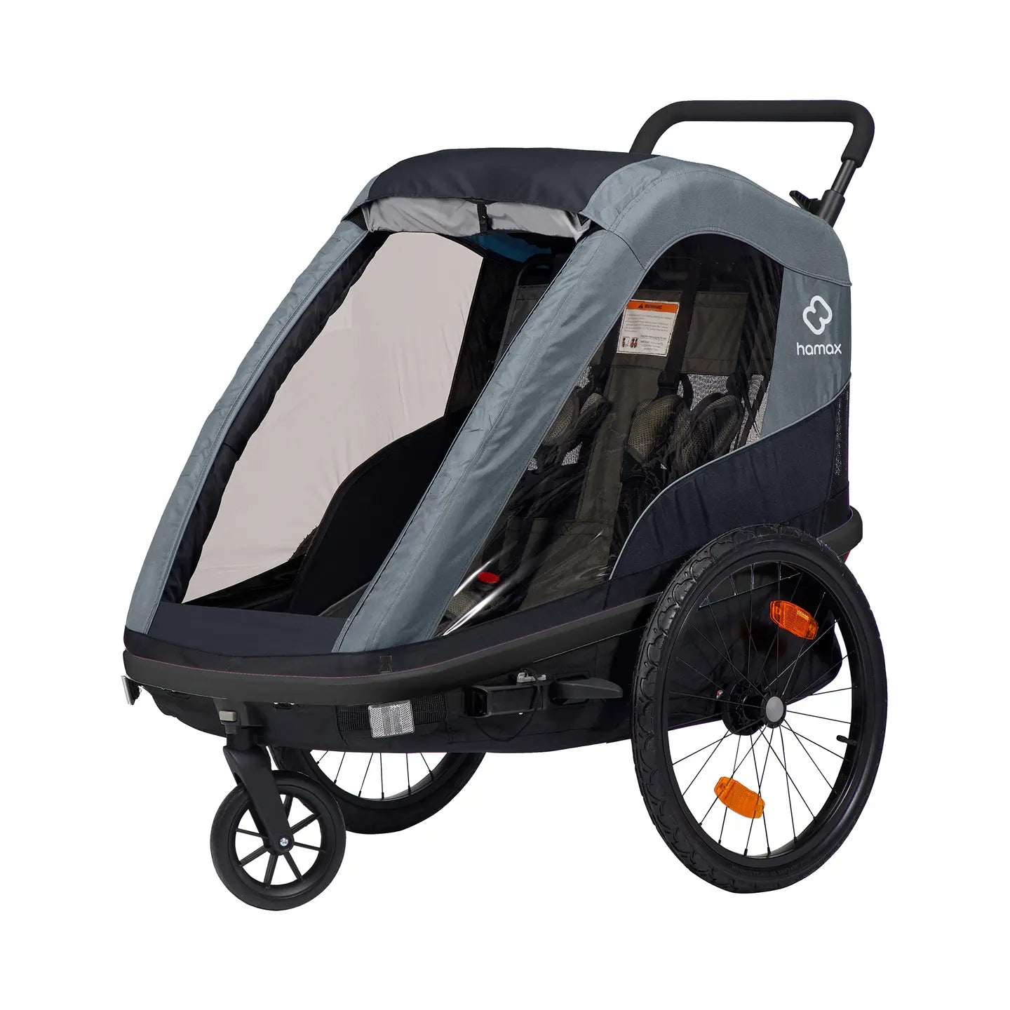 B-Ware Hamax Avenida Zweisitzer Fahrradanhänger Kindertransporter Blau Schwarz - 7029774000965