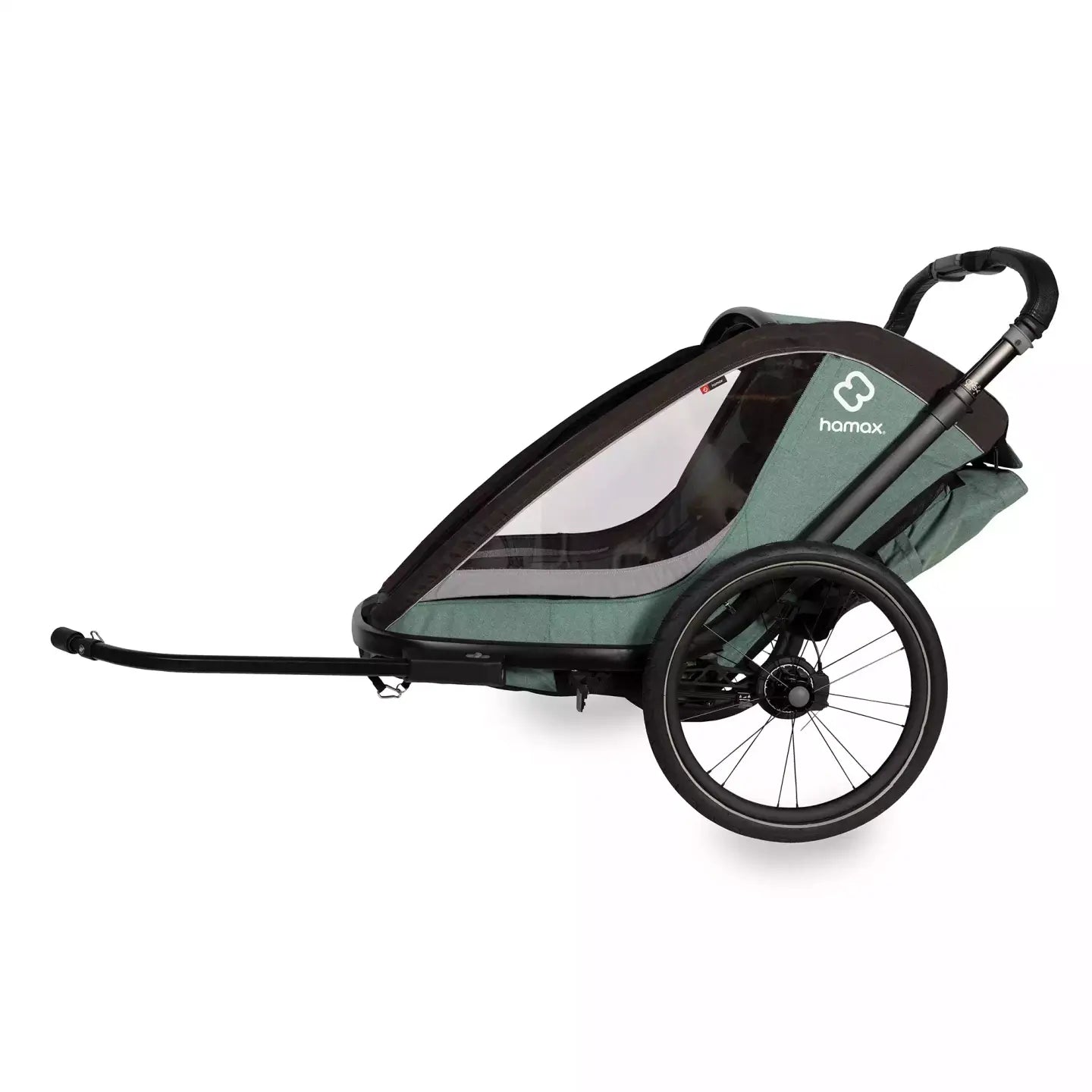 B-Ware Hamax Fahrradanhänger Einsitzer Kinderanhänger Green Black Regenverdeck Tasche - 7029774002327