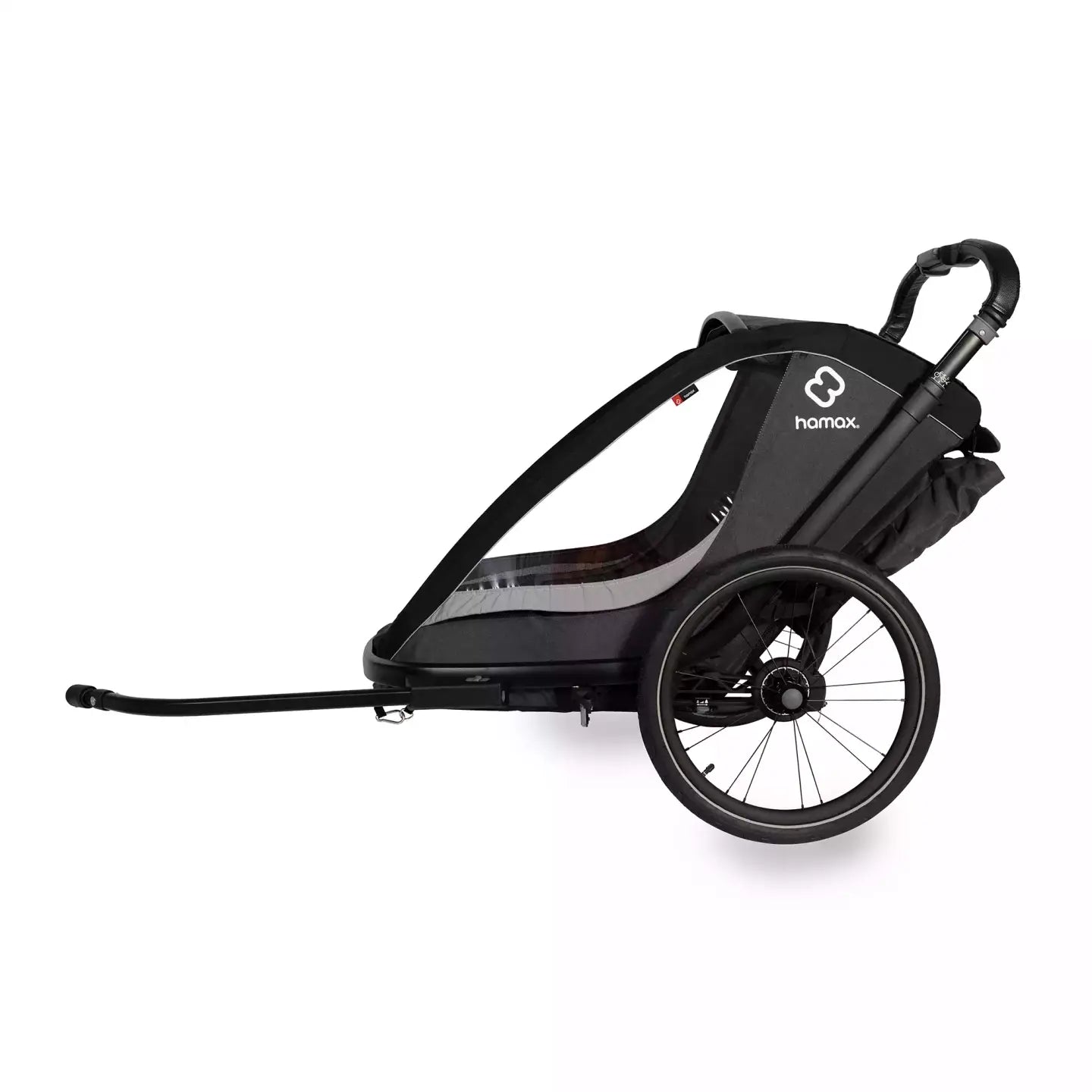 B-Ware Hamax Cocoon One Fahrradanhänger Buggy Kindertransport Grau Schwarz Einsitzer - 7029774002365