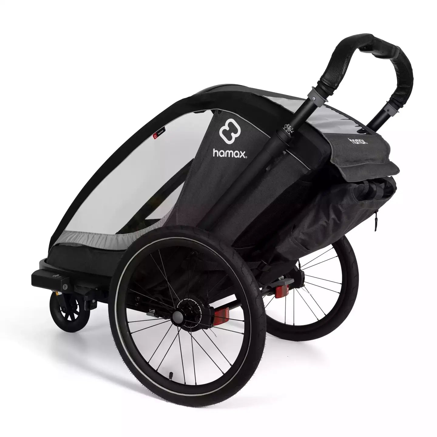 B-Ware Hamax Cocoon One Fahrradanhänger Buggy Kindertransport Grau Schwarz Einsitzer - 7029774002365