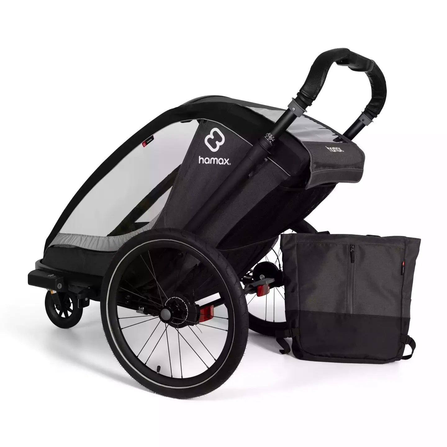 B-Ware Hamax Cocoon One Fahrradanhänger Buggy Kindertransport Grau Schwarz Einsitzer - 7029774002365