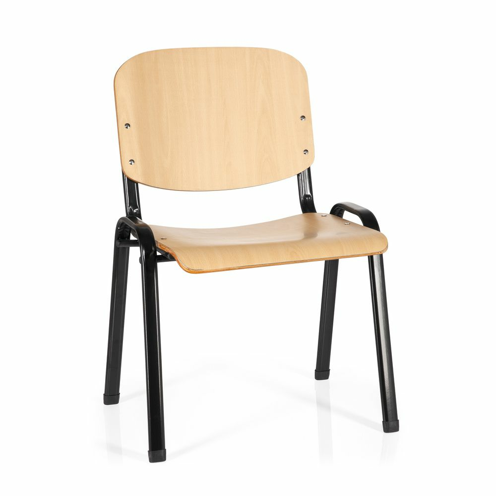 B-Ware Hjh Office Vierfußstuhl Konferenzstuhl Xt 600 Schwarz Buche 2 Stück Siehe Text - 4260284081751