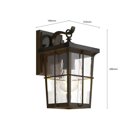 B-Ware Lindby Charmaine Außen Wandleuchte Laterne, Goldbraun Lampe Leuchte Wandleuchte E