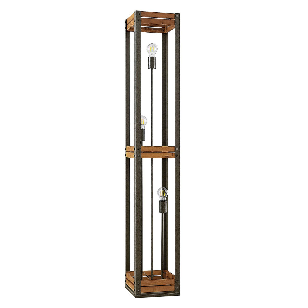 Lindby Kanisa Stehleuchte Stehlampe Wohnzimmerlampe Lampe Leuchte Metall Holz912 - 4251911708028
