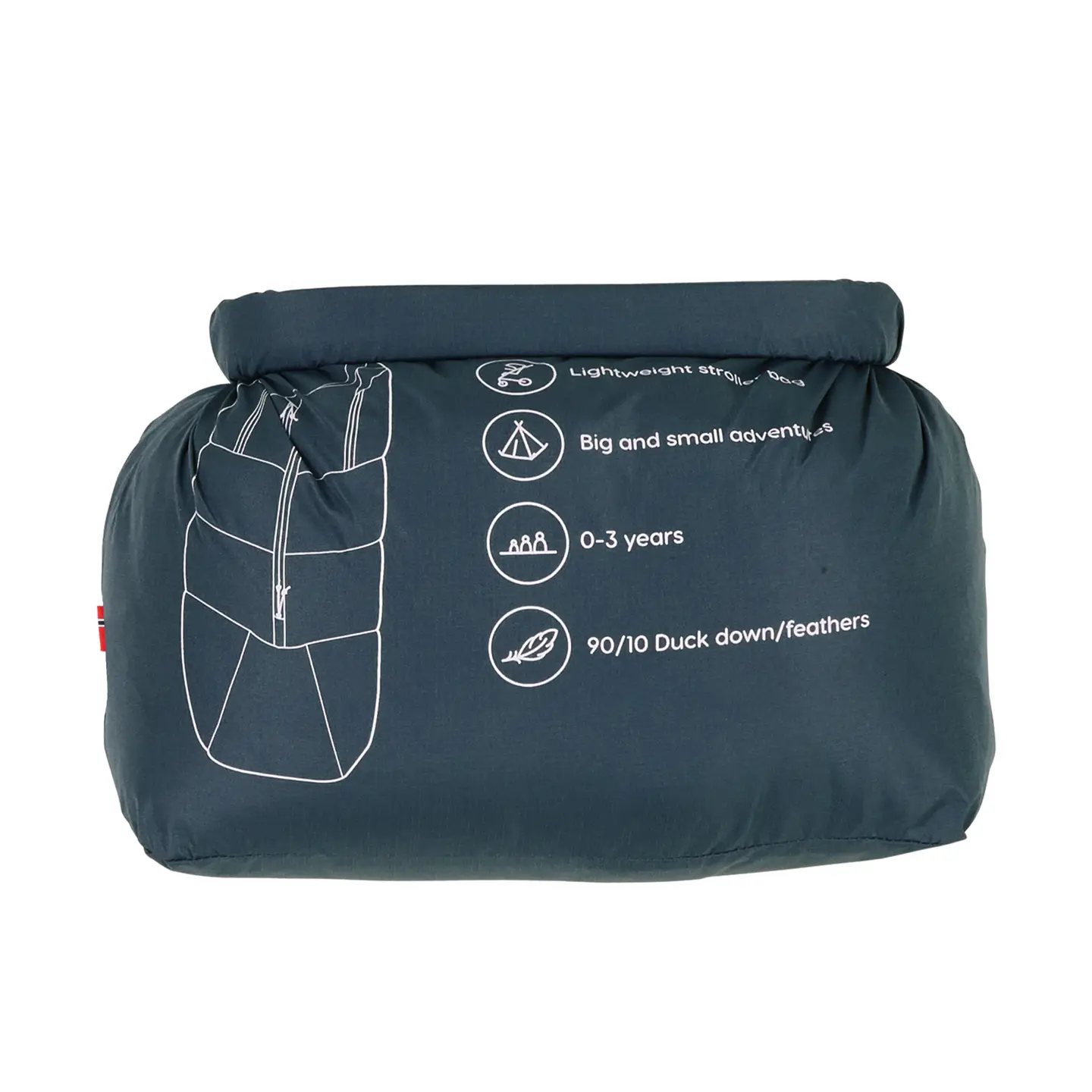 B-Ware Voksi Fußsack Schlafsack Kinderwagen Adventure Poppy Blue Daunenfüllung 105x50cm - 7072754017507