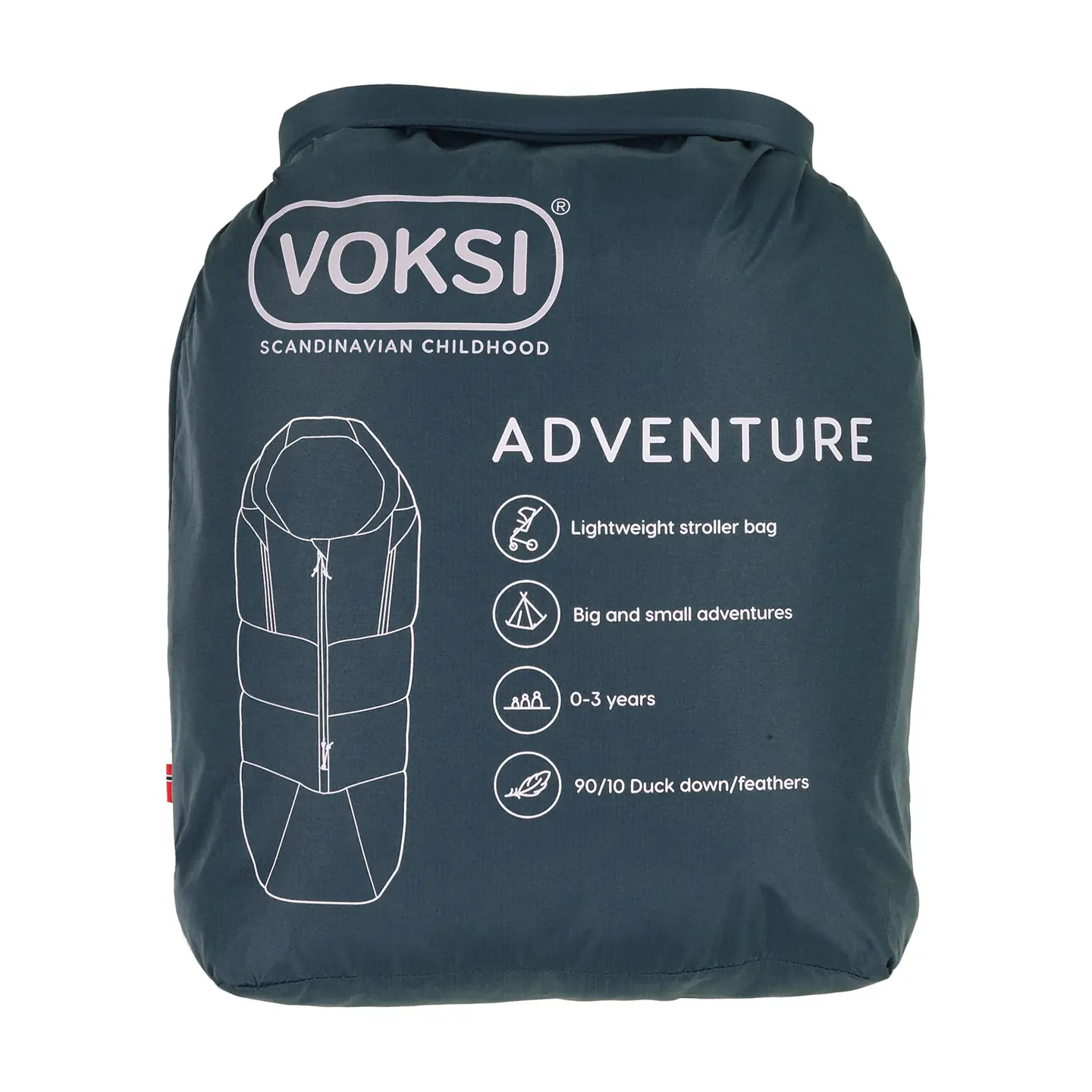 B-Ware Voksi Fußsack Schlafsack Kinderwagen Adventure Poppy Blue Daunenfüllung 105x50cm - 7072754017507