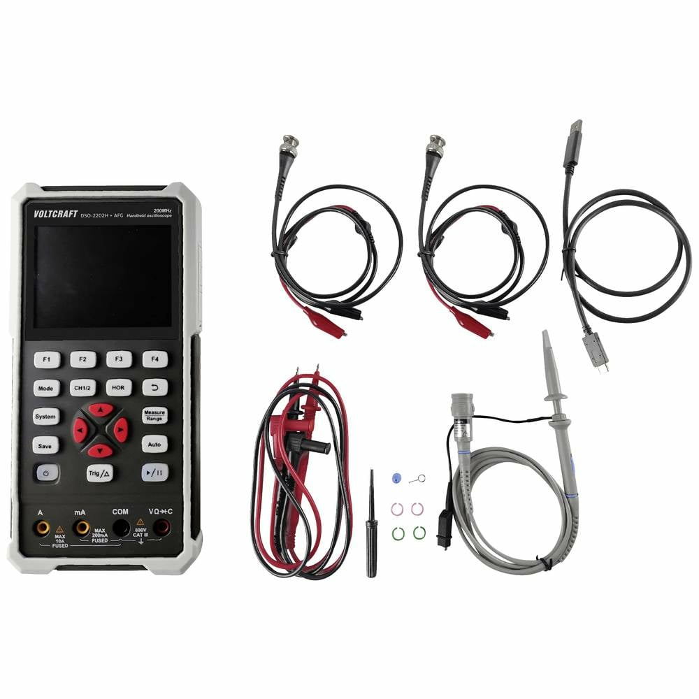 VOLTCRAFT DSO-2202H + AFG Hand-Oszilloskop Multimeter Spannungsprüfer Messgerät